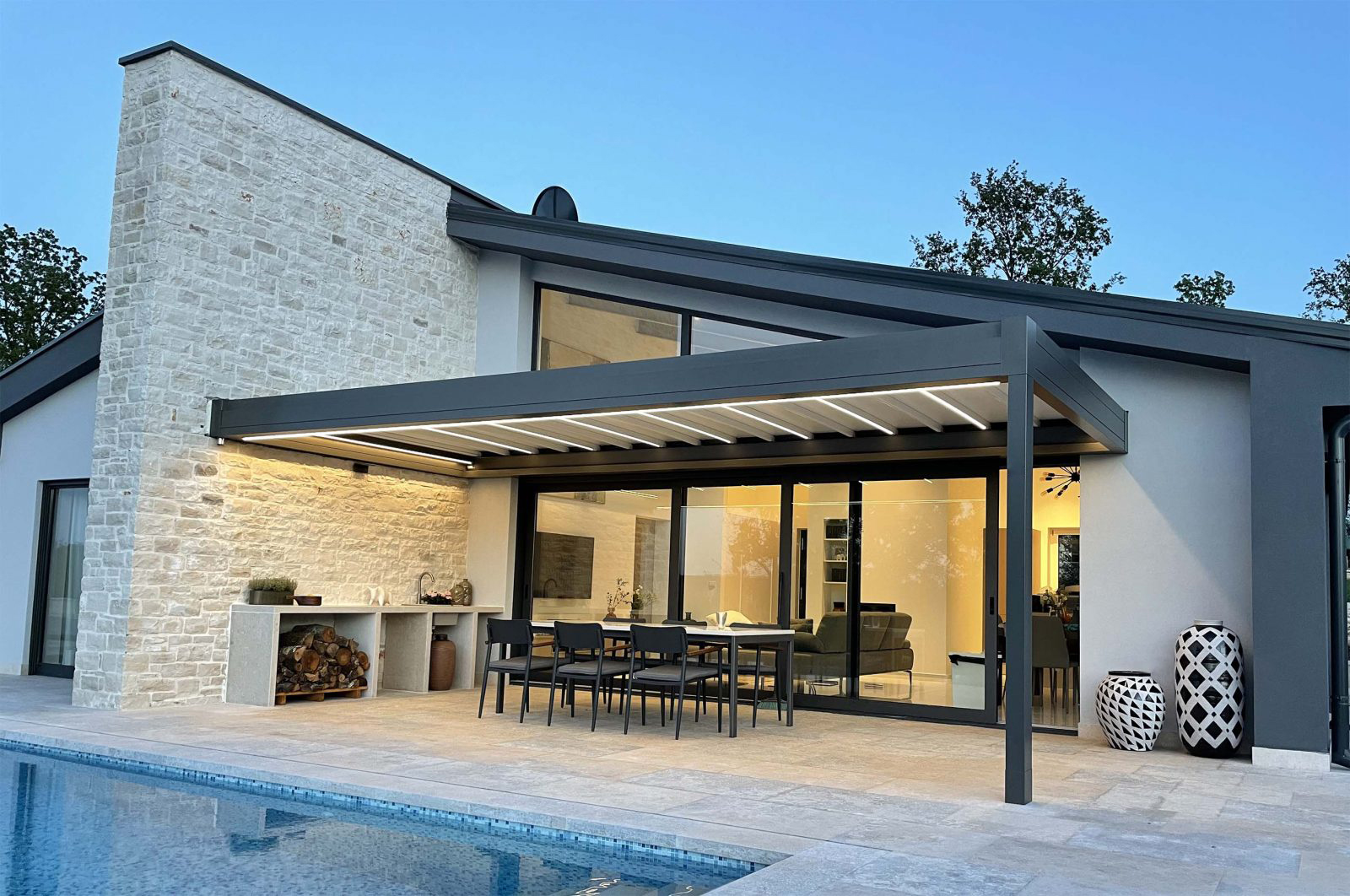 Swimming pool pergola aluminum cover_Ballede aluminum pergola 