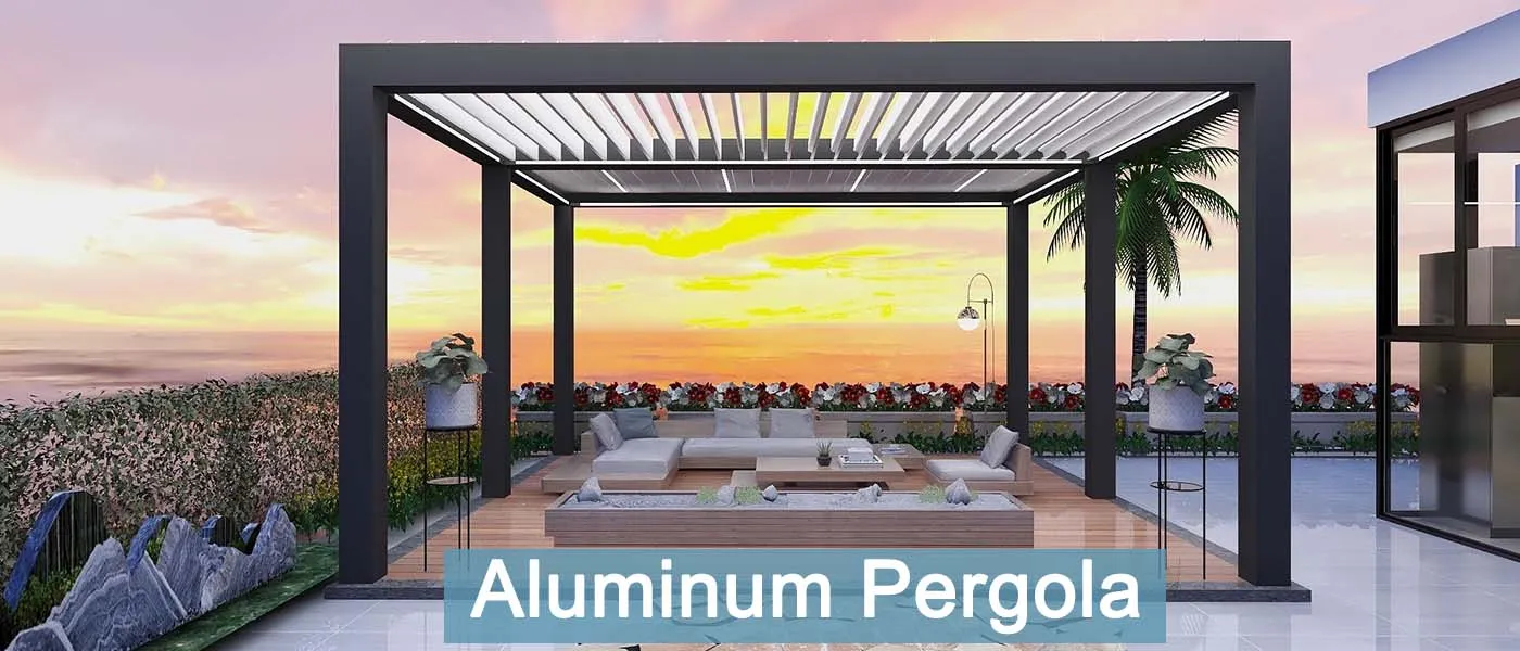electric outdoor aluminum pergola