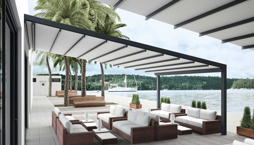Retractable roof systems for hotels and restaurants