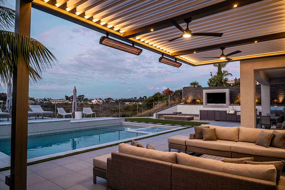 Modern Pergola Design - Attached-louvered-pergola