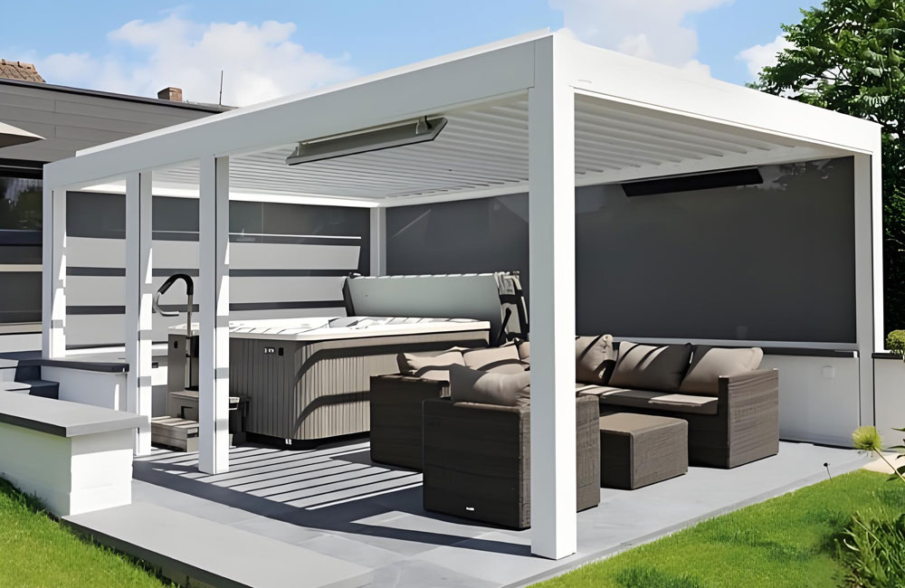 Dual-zone-Pergola： Lounge + Spa 