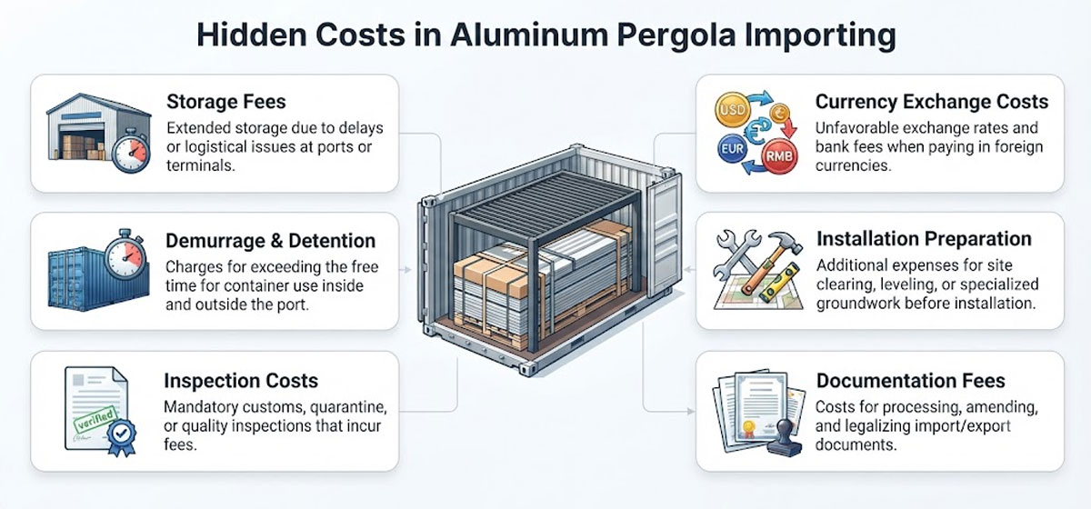 Hidden Costs in Aluminum Pergola Importing